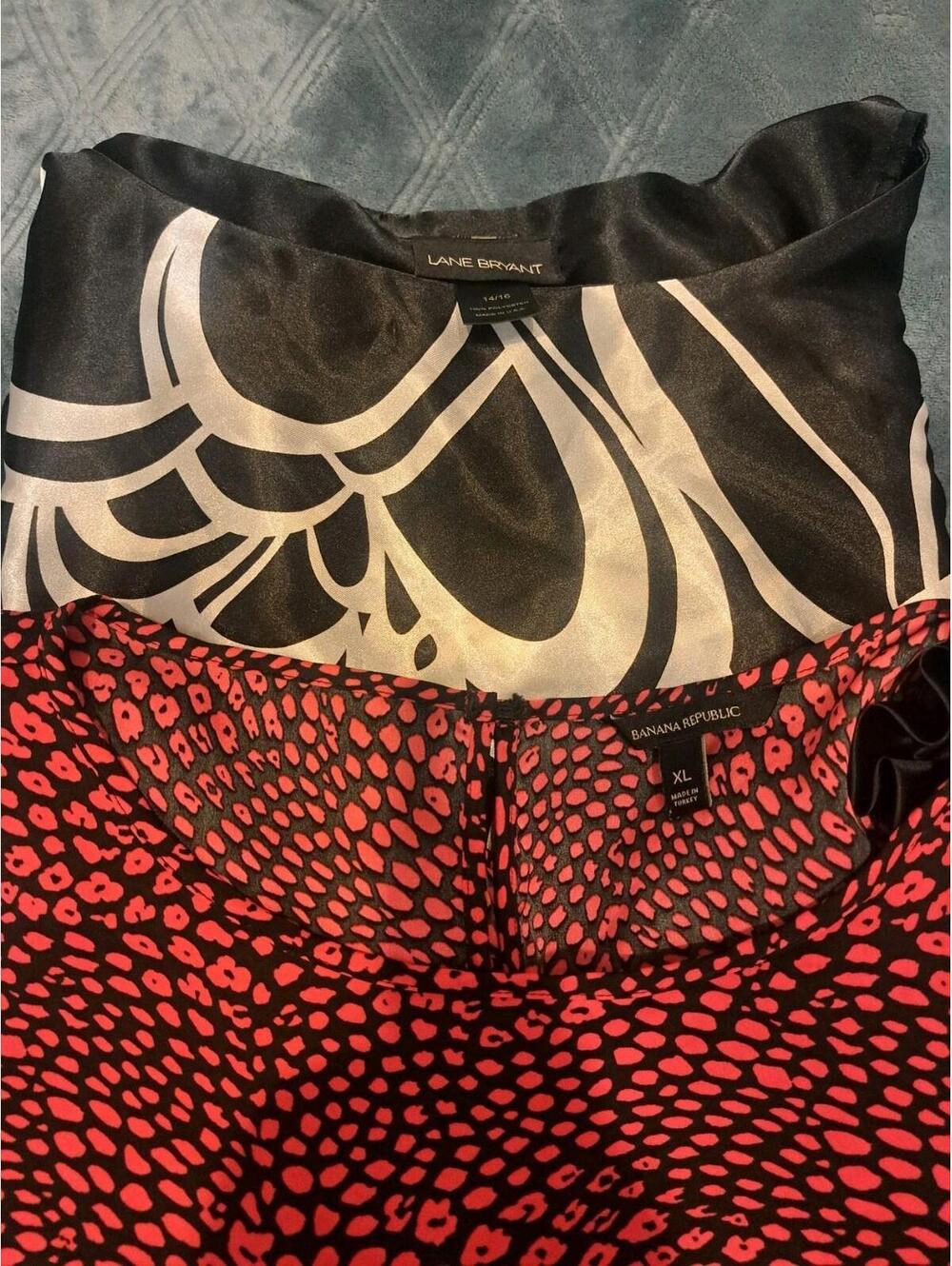2 Lots Of  Banana republic & Lane Bryant Blouse Sz. XL Satin Lightweight